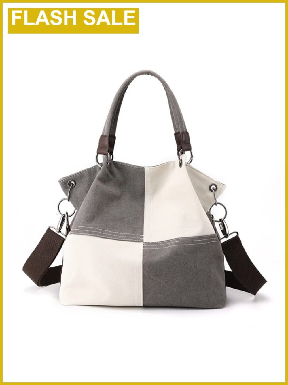 Convertible 3-in-1 Canvas Tote Hobo Handbag Crossbody Shoulder Bag Travel Work
